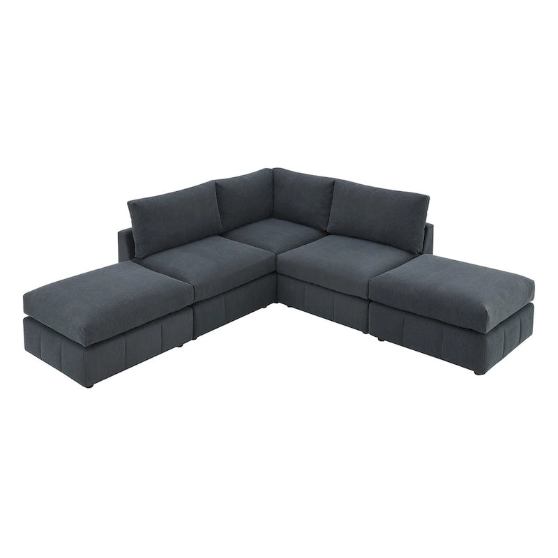 Ecksofa mit vertikalen Streifen