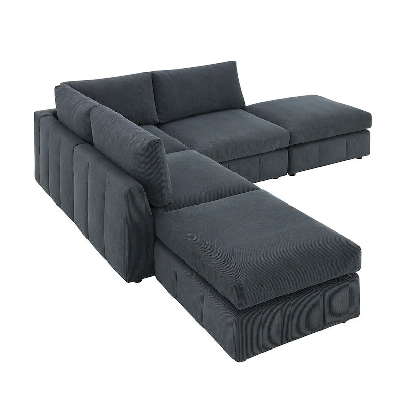 Ecksofa mit vertikalen Streifen