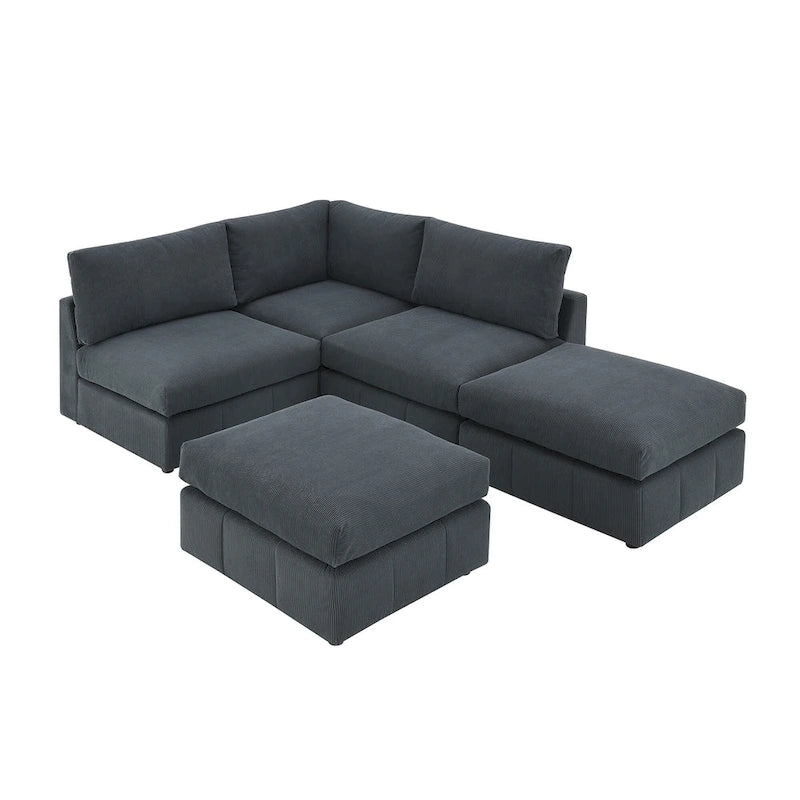 Ecksofa mit vertikalen Streifen