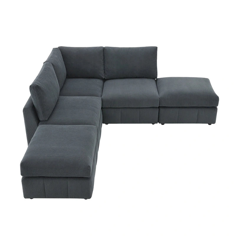 Ecksofa mit vertikalen Streifen