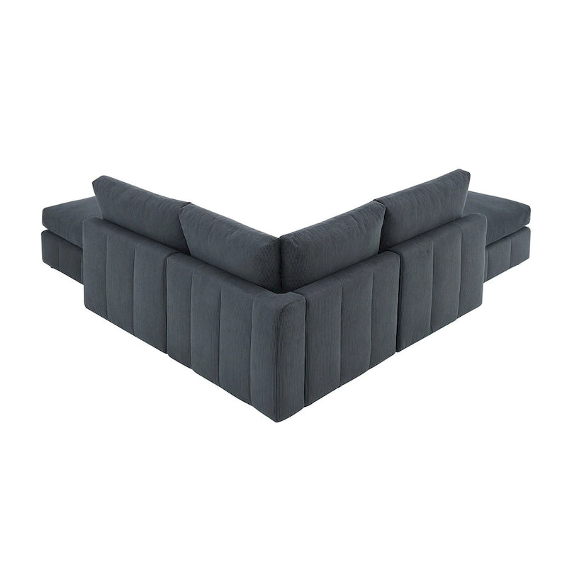 Ecksofa mit vertikalen Streifen