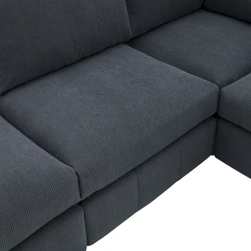 Ecksofa mit vertikalen Streifen