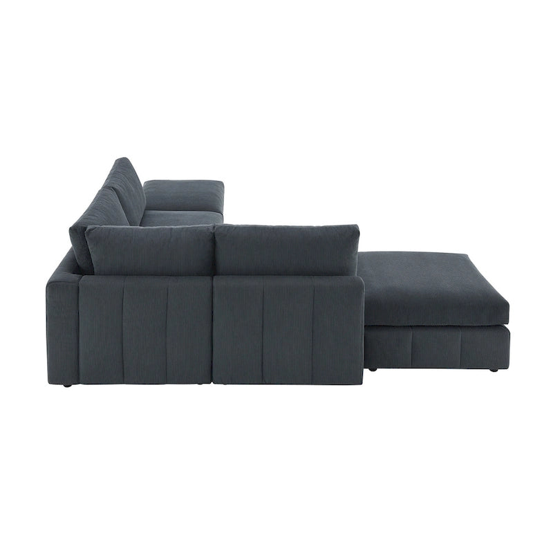 Ecksofa mit vertikalen Streifen