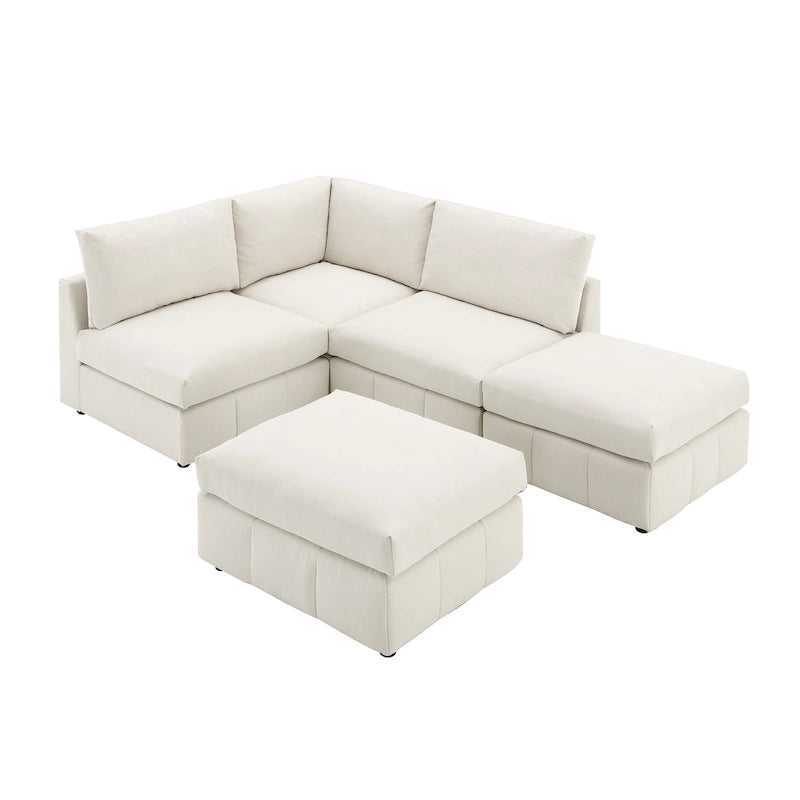 Ecksofa mit vertikalen Streifen