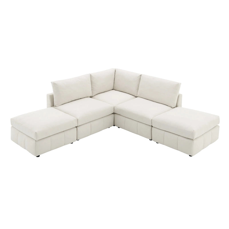 Ecksofa mit vertikalen Streifen