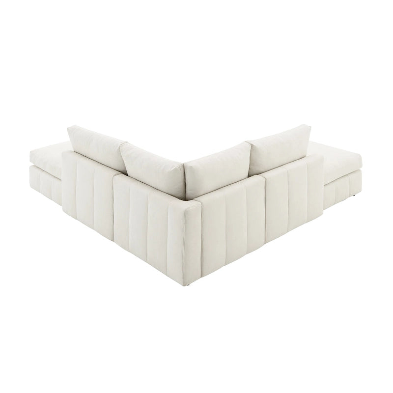 Ecksofa mit vertikalen Streifen
