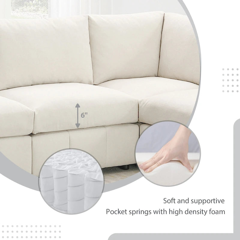 Ecksofa mit vertikalen Streifen