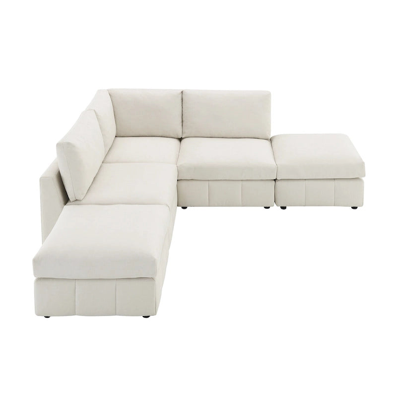 Ecksofa mit vertikalen Streifen