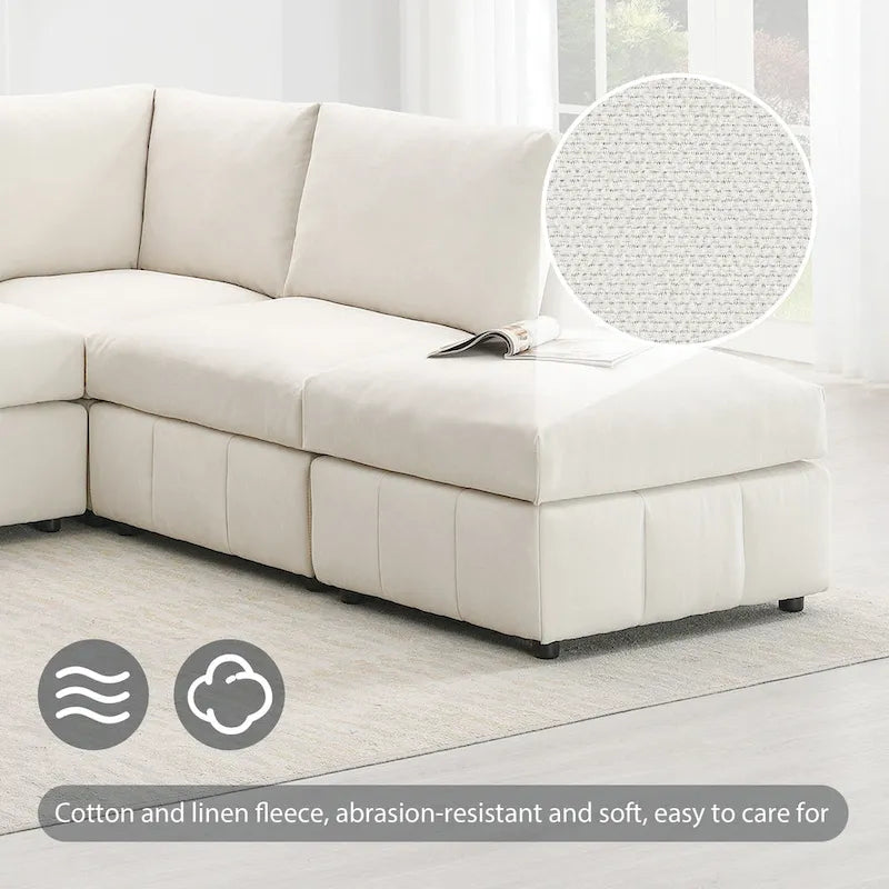 Ecksofa mit vertikalen Streifen