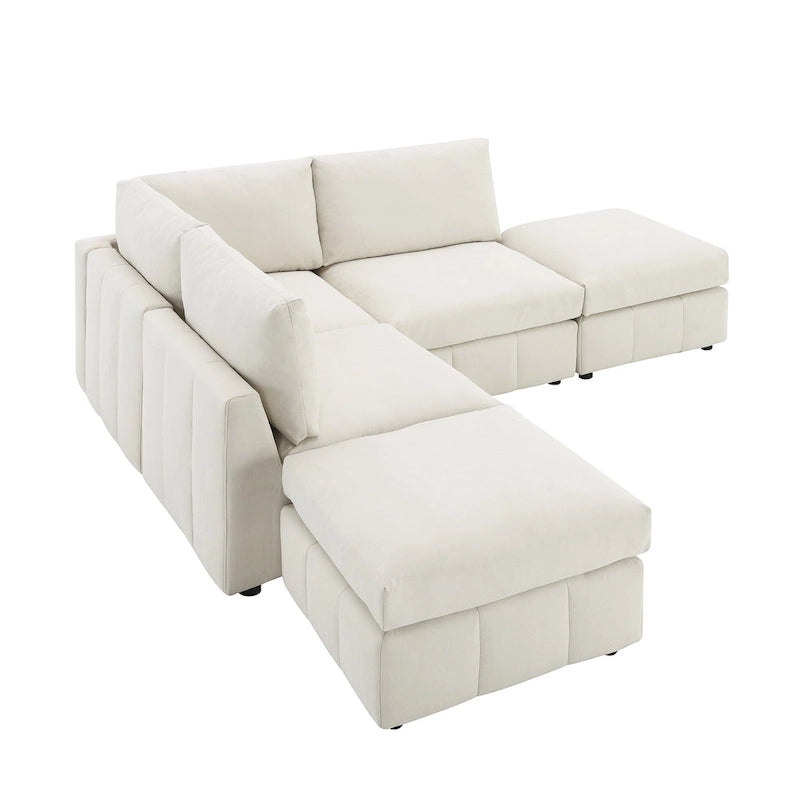 Ecksofa mit vertikalen Streifen
