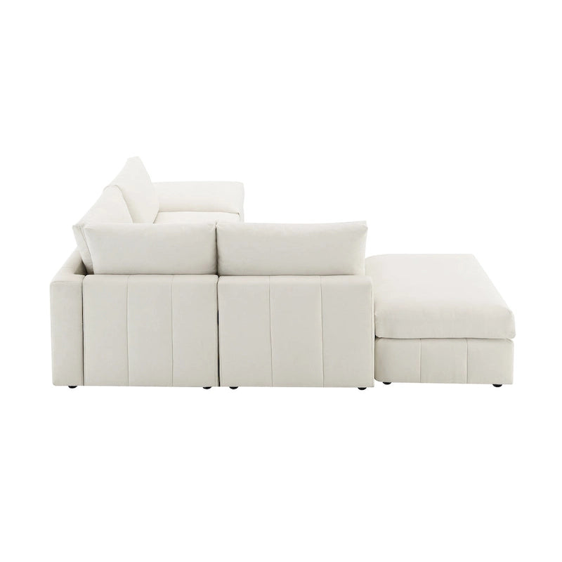 Ecksofa mit vertikalen Streifen