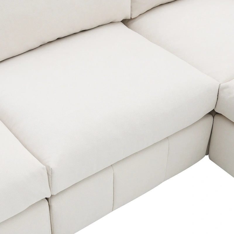 Ecksofa mit vertikalen Streifen