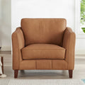 Sofa- und Sesselset aus hochwertigem Leder mit Memory-Schaumstoff, Federn und Daunen