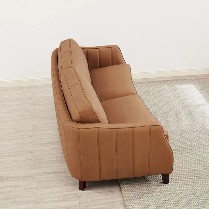 Sofa- und Sesselset aus hochwertigem Leder mit Memory-Schaumstoff, Federn und Daunen