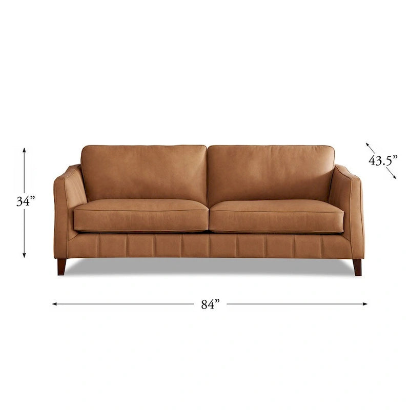 Sofa- und Sesselset aus hochwertigem Leder mit Memory-Schaumstoff, Federn und Daunen