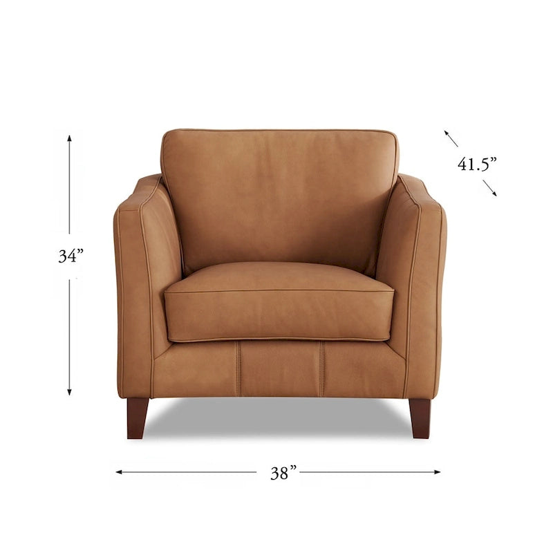 Sofa- und Sesselset aus hochwertigem Leder mit Memory-Schaumstoff, Federn und Daunen