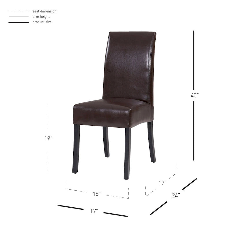 Leather Dining Side Chair, Set of 2