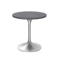 27" Round Dining Table with Stone Top and Brushed Chrome Base