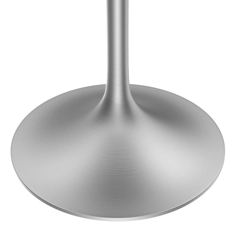 27" Round Dining Table with Stone Top and Brushed Chrome Base