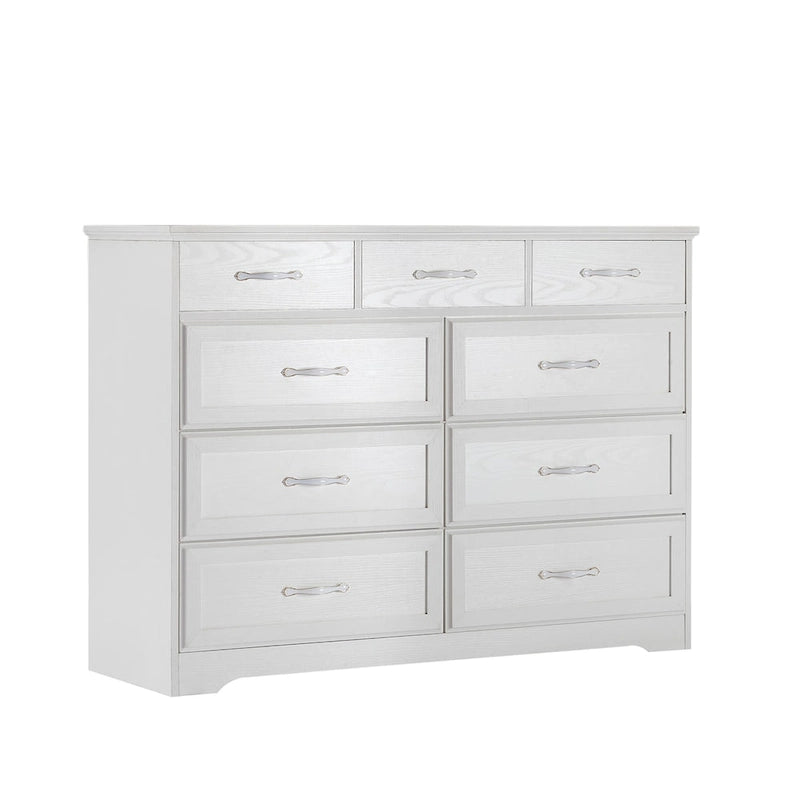 9-Drawer Long Dresser with Antique Handles