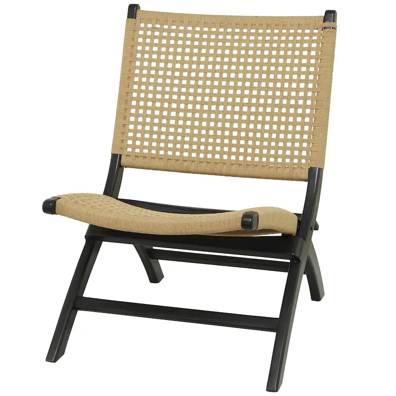 Wood Handmade Woven Living Room Accent Chair - Brown or Black