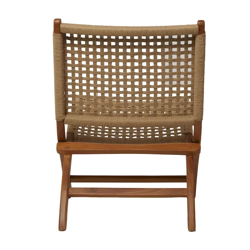 Wood Handmade Woven Living Room Accent Chair - Brown or Black