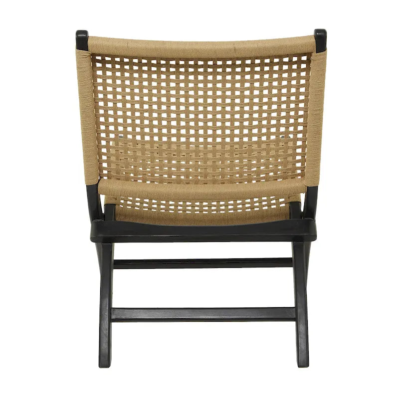 Wood Handmade Woven Living Room Accent Chair - Brown or Black
