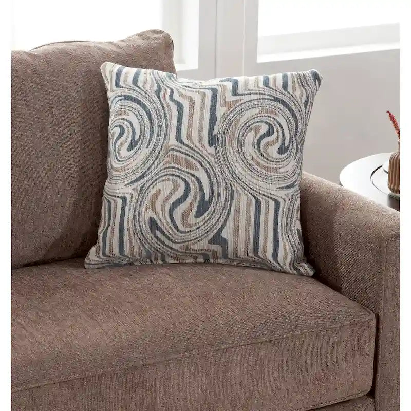 Chenille Sleeper Sofa with Pullout Bed and 2 Throw Pillows
