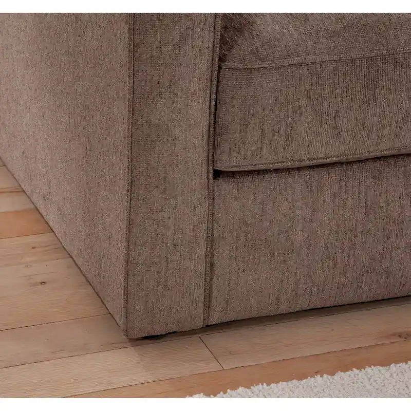 Chenille Sleeper Sofa with Pullout Bed and 2 Throw Pillows